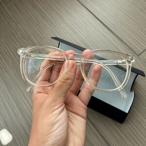 Warby Parker Carlton Clear Acrylic Round Eyeglasses Frames Unisex Yellowing